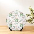 thumbnail image 6 of Kdxio Frog and Mushrooms Bone China Decorative Plate Ceramic Decorative Plate for Home Office Wall Stand Decorative Plates for Home Bedroom-7in, 6 of 6