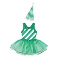 thumbnail image 3 of YiZYiF Kids Girls Sequin Stripe Ballet Leotard Tutu Dress Christmas Dance Figure Skating Costumes Green 4, 3 of 7