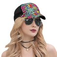 thumbnail image 5 of Zufioo Trendy Colorful Pineapples Print Mesh Baseball Cap, Adjustable Sport Travel Hat Accessory for Men and Women, 5 of 7