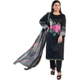 thumbnail image 1 of Pakistani Lawn Salwar Kameez Indian Dresses for Women Ready to Wear Embroidered(Medium, Smoky Black), 1 of 1