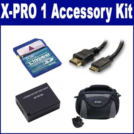 Fujifilm X-Pro 1 Digital Camera Accessory Kit includes: KSD2GB Memory Card, ACD403 Battery, SDC-26 Case, HDMI3FM AV & HDMI