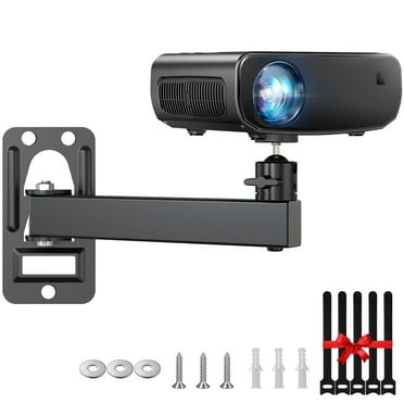 Mini Ceiling Wall Projector Mount Stand- Adjustable Tilt&Swivel Hanging Projector Holder Wall Mount Hanger for Mini Projector with Cable Ties