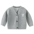 thumbnail image 2 of aidice Fall Baby Clothes Unisex Cute Long Sleeve Button up V Neck Jackets Toddler Boy Girl Cardigans, 2 of 3
