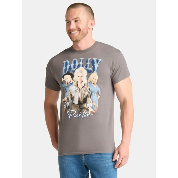 Dolly Parton Men's and Big Men's Cotton Graphic Tee, Sizes S-3XL
