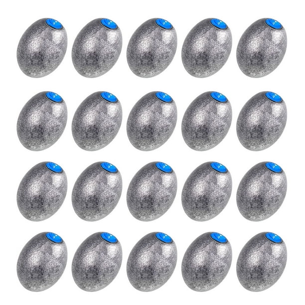 Bingirl 20pcs Fishing Sinkers Anti-rust Olive-Shaped Sinker Weight Casting Fishing  Tackle For Freshwater Saltwater 