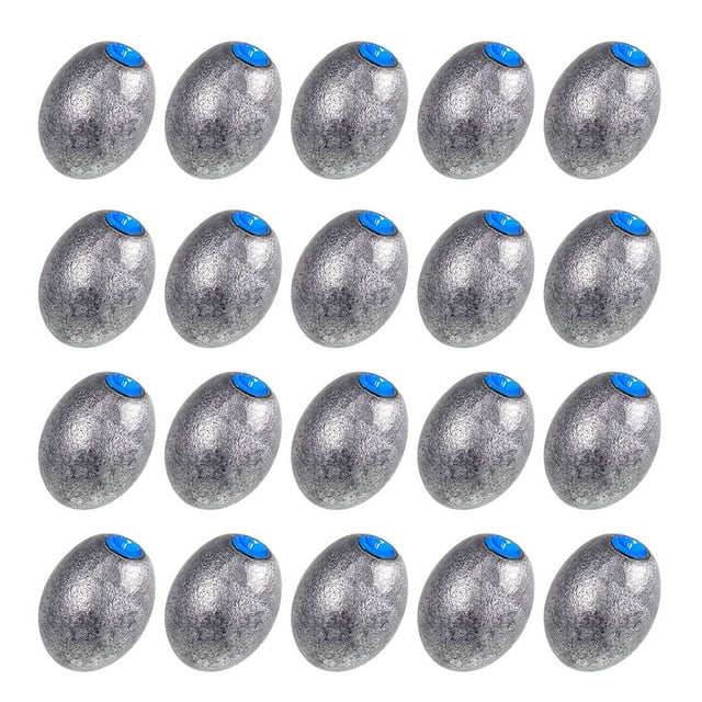 Ourlova 20 Pcs Plombs de Pêche Antirouille en Forme d'Olive Plombe de Poids Lancer Équipement de Pêche pour Eau Douce Eau Salée