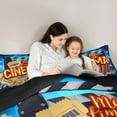 thumbnail image 5 of Manfei Vintage Film Full Size Comforter Sets for Kids, Cinema Tricket Bedding Comforter Set, Movie Theater Theme Reversible Bedding Sets, Super Cozy Room Decor, 3-Piece, 5 of 8
