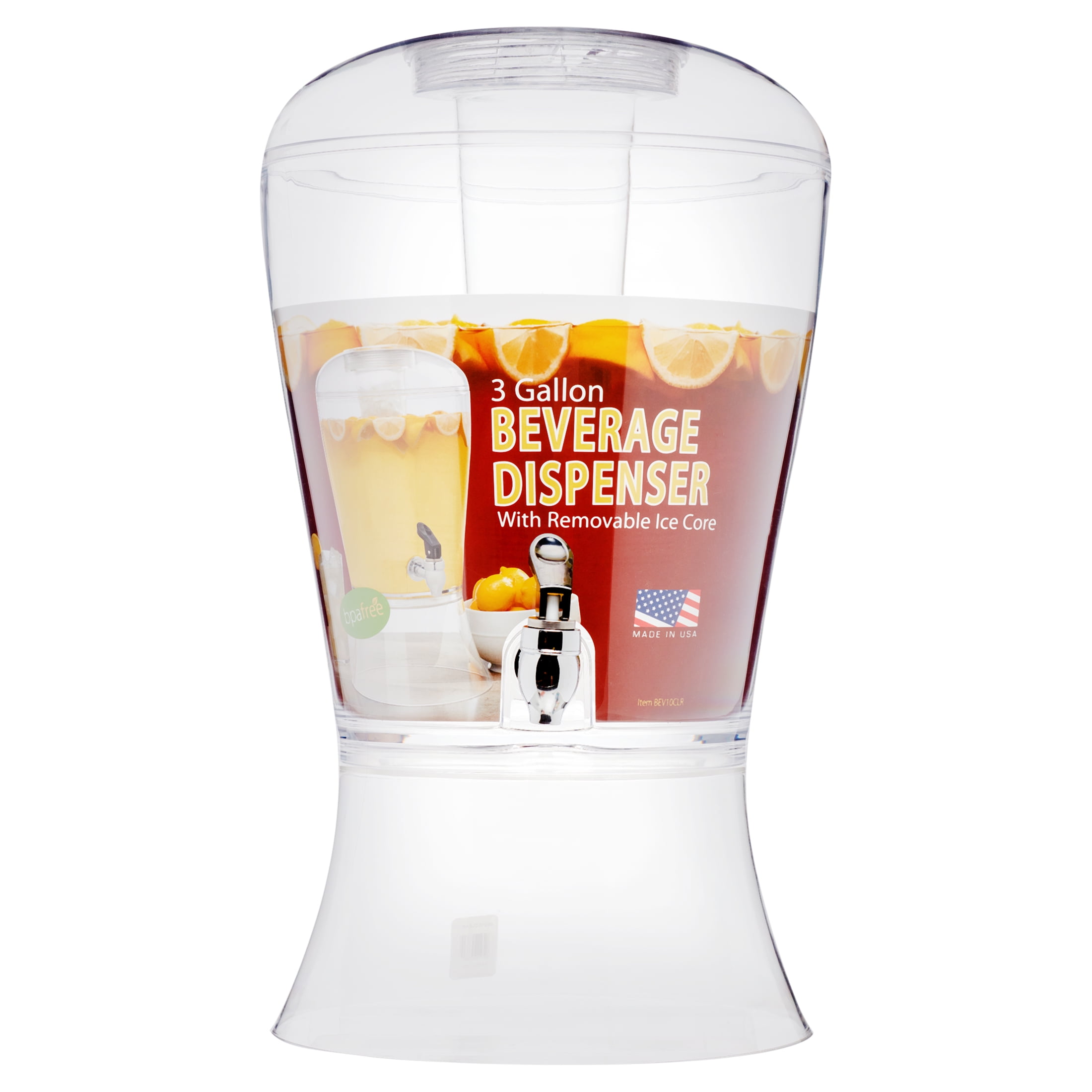 3 Gallon Mosaic Beverage Dispenser Clear Iced Lemonade BPA-free