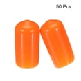 thumbnail image 2 of 50pcs 10mm(3/8') Rubber End Caps Cover Vinyl Screw Thread Protector Round Wire Shelf Caps, Orange, 2 of 5