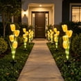 thumbnail image 1 of Luz solar solar para flor artificial para el jardín y decoración del jardín exterior del sendero • Luz solar impermeable LED para jardines, 1 of 6