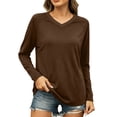 thumbnail image 3 of Zorckvet Long Sleeve Shirts for Women V Neck Basic Loose Tunic Tops Outfits for Women, 3 of 6