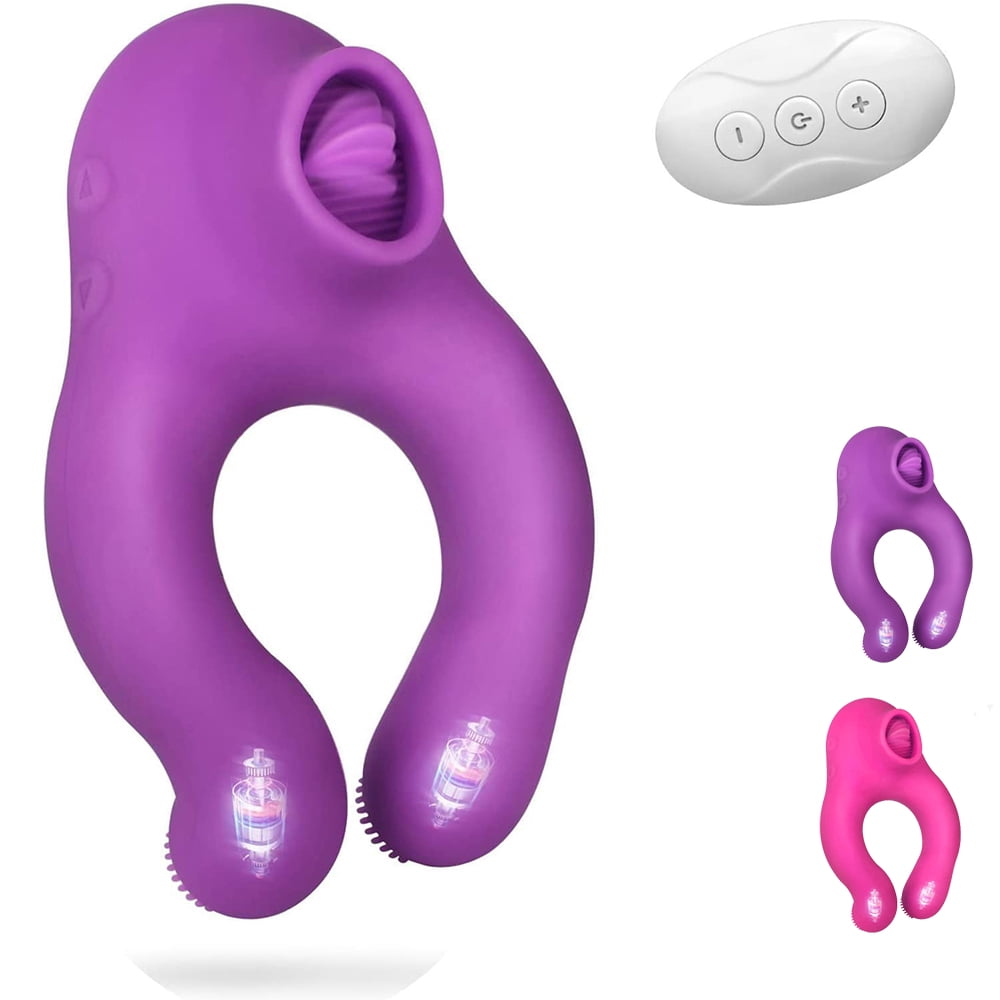 Lollanda Vibrators for Clitoral and G-spot Stimulation,Penis Rings Sex Toys for Couples and Men-Purple