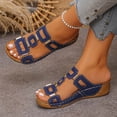 thumbnail image 5 of Otqutp Womens Wedge Sandals Geometric Cutout Decorative Straps Open Toe Casual Shoes Summer Non-Slip Beach Hiking Slippers, 5 of 8