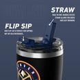 thumbnail image 6 of Hydrapeak Officially Licensed NBA Denver Nuggets Tumbler 30 oz Stainless Steel Water Bottle, Straw & Sip Lid, Vacuum Insulated, Spill-Proof, Cup Holder Friendly, Keeps Drinks Cold 30 Hours, 6 of 6