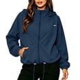 thumbnail image 2 of SuTry Women's Windbreaker Jacket Full Zipper Hooded Lightweight Water Resistant Windproof Rain Packable Outdoor Hiking Running Travel Sports Casual Activewear Coat, 2 of 9