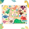 thumbnail image 5 of sixwipe Magnetic Color and Number Maze, Counting Matching Learning Puzzle Board, Dinosaur Wooden Magnet Maze Game, Toddler Fine Motor Skills Travel Toys for Boys Girls 3+ Years Old, 5 of 8