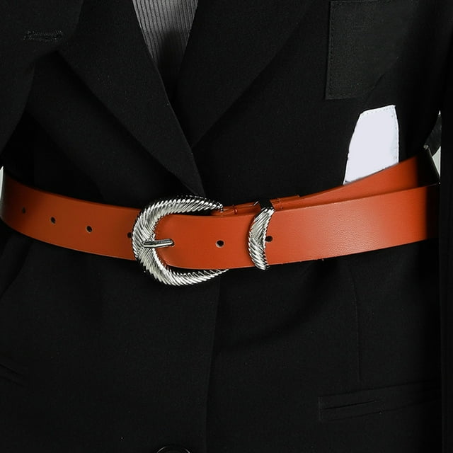 Ceinture en Cuir pour Femmes, Ceinture de Robe Mode avec Boucle à Ardillon Simple