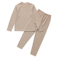 thumbnail image 4 of TiaoBug Kids Thermal Long Johns Set Underwear Long Sleeve Tops and Pants Warm Base Layer Set Coffee 2-3, 4 of 7