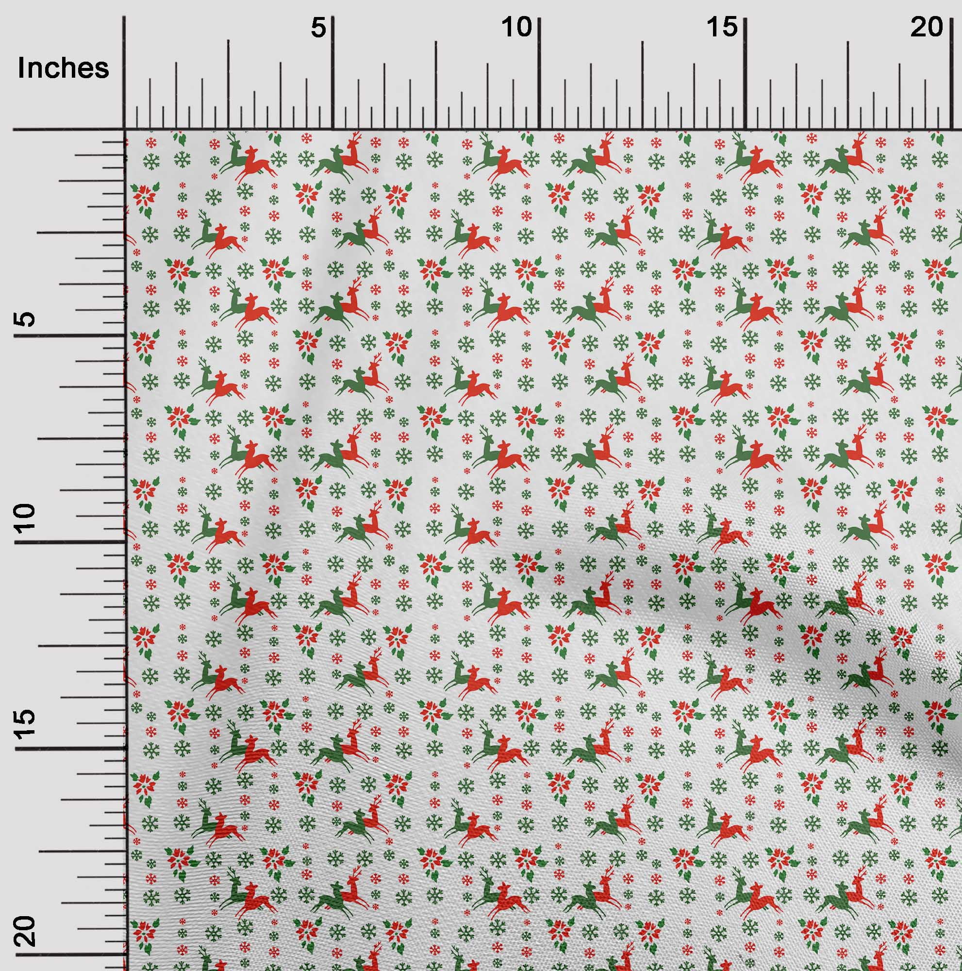 oneOone Polyester Lycra Green Fabric Christmas Dress Material Fabric Print Fabric By The Yard 56 Inch Wide
