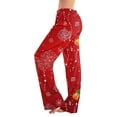 thumbnail image 2 of Hearthz Christmas Pajama Pants for Women Winter Wide Leg Pj Bottoms for Women Fall Drawstring Womens Lounge Pants, 2 of 7