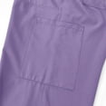 thumbnail image 5 of LYMAYTER Women Medical Uniform Outfit Solid Color V-Neck Nurse Uniform Elastic Waist Medical Workwear S-2XL, 5 of 7