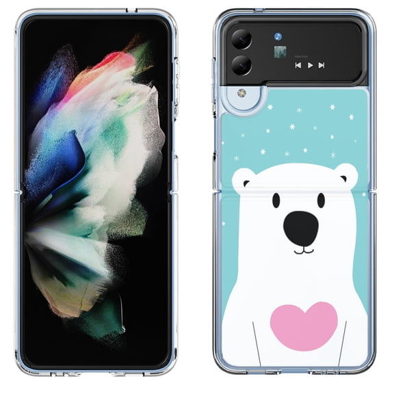 Shockproof Bumper Phone Case for Samsung Galaxy Z Flip 4 5G, by OneToughShield ® - Pola Bear