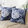 thumbnail image 3 of LALILO Throw Pillow Covers Flowers Roses Floral Vintage With Cushion Cover 18" x 18", 2 Pack, 3 of 6