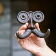 thumbnail image 3 of 2 Pack Wall Hooks Cast Iron Mustache Hook Vintage Coat Hook Wall Mounted Coat Hooks Country House Double Hook Suitable for Garden Kitchen Utensils(Vintage Black), 3 of 7