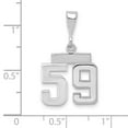 thumbnail image 2 of 14k White Gold Polished Finish Small Size Number 59 Charm Pendant, 2 of 2