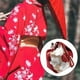thumbnail image 5 of Bolso japonés con cordón Hugo Kimono Vino rojo 14x12x16 cm, 5 of 7