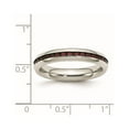 thumbnail image 6 of Chisel Stainless Steel Polished 4mm January Dark Red CZ Ring, 6 of 7