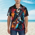 thumbnail image 4 of Daiia Rock Skull Singer Hawaiian Shirt for Men Gentle Cotton Regular Short Sleeve Casual-Large, 4 of 9
