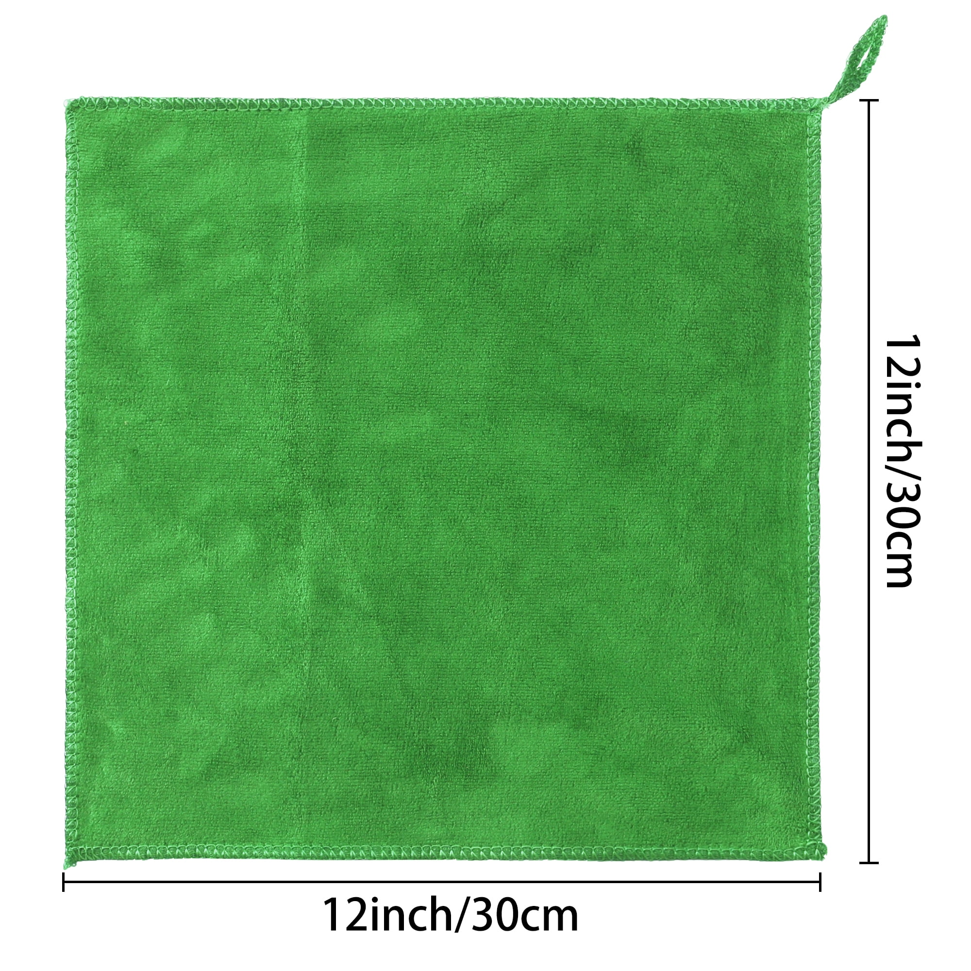 Unique Bargains 12"x12" Microfiber Thick Absorbent Dishwashing Kitchen Towels Green