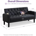 thumbnail image 2 of LAZZO 62" Loveseat Sofa, Tufted Couch with USB Ports and Cupholders for Living Room, Office and Bedroom, Black, 2 of 9