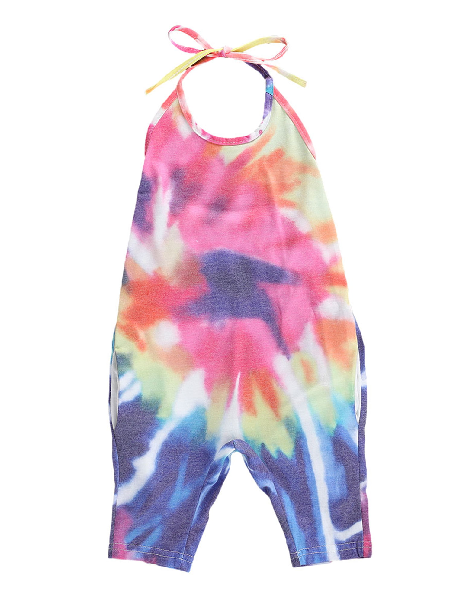 Kids Girls Beautiful Tie &Dye Outfit Playsuits Jumpsuits Romper Summer Dress Top