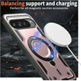 thumbnail image 2 of KOMI Magnetic Case for Google Pixel 9A with Rotatable Ring Holder [Compatible with MagSafe] Military Shockproof Kickstand Protective Case for Google Pixel 9A, Rose Gold, 2 of 5