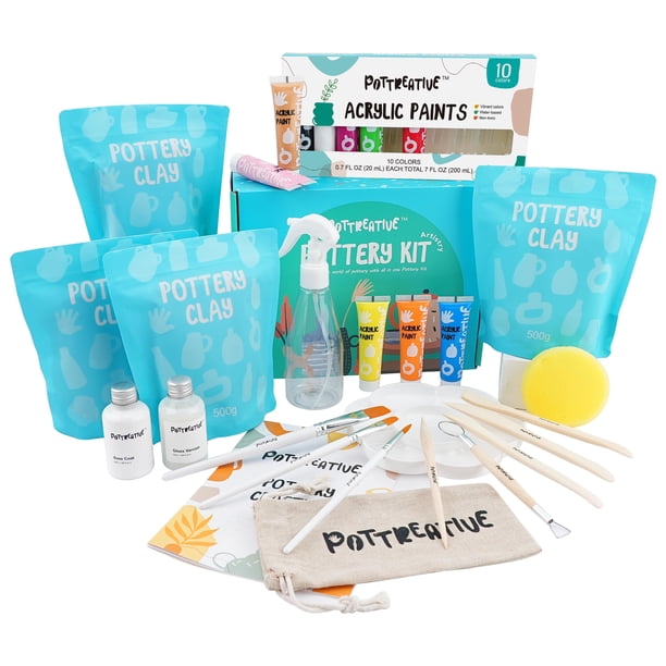 Kit de Arcilla para Modelar al Aire MCOOH para Principiantes con Herramientas de Escultura y Pinturas