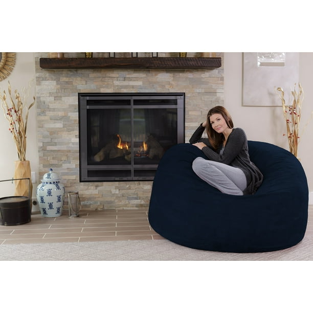 Wauw Wijzer ruimte Chill Sack Bean Bag Chair, Memory Foam Lounger with Micorsuede Cover, Kids,  Adults, 5 ft, Navy - Walmart.com