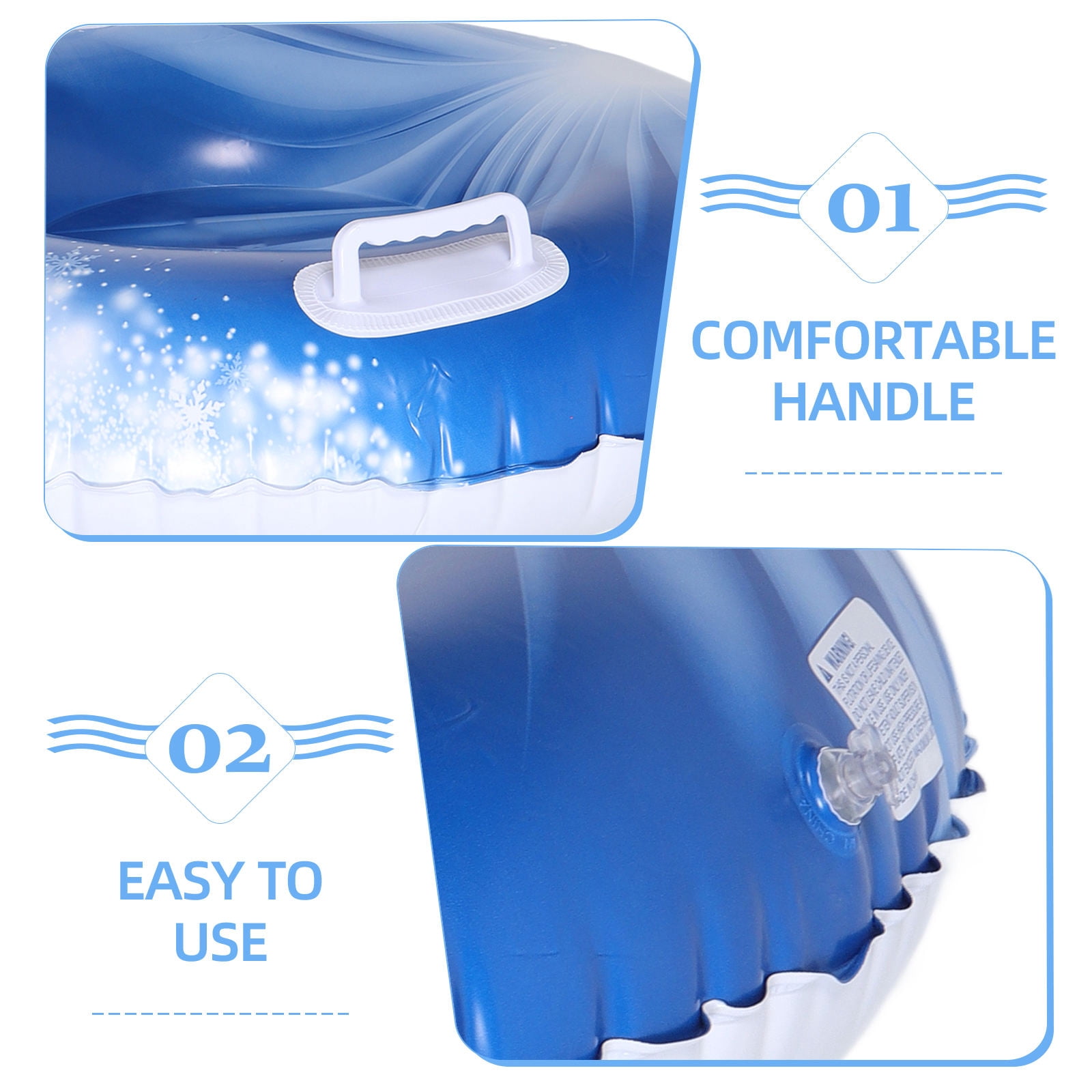HONMEET Inflatable PVC Round Snow Tube for Winter Sledding and Outdoor , 1 Piece
