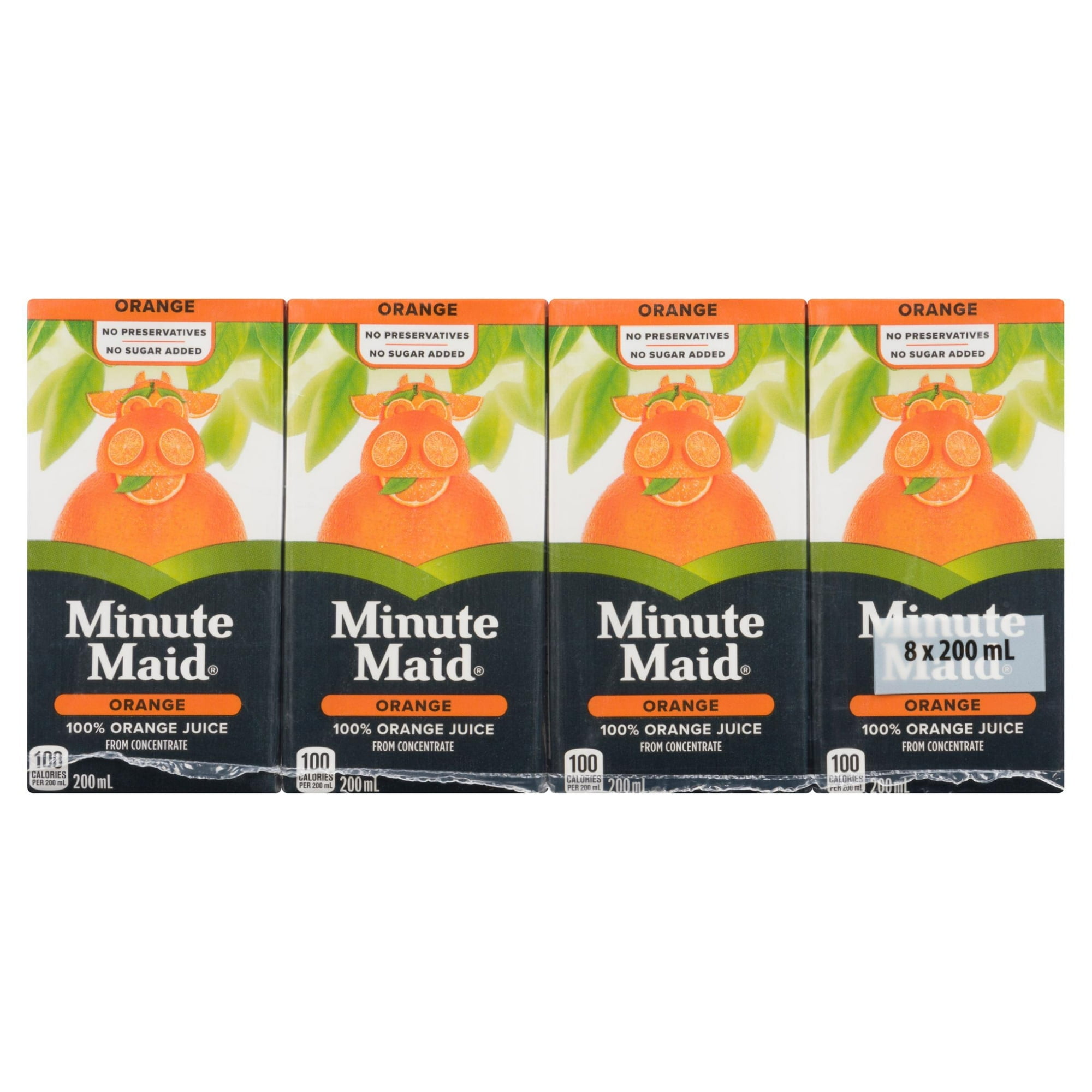 Minute Maid Orange Juice Cartons, 200 mL, 8 Pack, 200 x mL