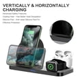 thumbnail image 3 of 3 in 1 Wireless Charging Station for Apple Products, 15W Foldable Fast Wireless Charging Dock for Multiple Devices, iPhone 11/11 Pro Max/XR/XS/X Samsung/Apple Watch 6/5/4/3/2/1 SE. Airpods, 3 of 8