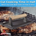 thumbnail image 3 of Avant Grub Pre-Seasoned Cast Iron Grill Weight/Bacon & Sandwich Press, 1 Pack, 3 of 7