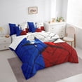 thumbnail image 3 of Feelyou Independence Day Teens Bedding Comforter Set 7pcs, Blue Red Stars Queen Bedding Sets, Countryside Wooden Plank Reversible Queen Sheet Sets, Lightweight Room Decor, 3 of 7