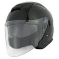 thumbnail image 2 of 1STORM MOTORCYCLE OPEN FACE HELMET SCOOTER CLASSICAL KNIGHT BIKE DUAL LENS/SUN VISOR HJK526 Glossy Black, 2 of 7