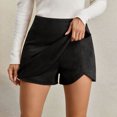 thumbnail image 4 of Amkhujs Womens Mini Skirts with Shorts Trendy Elegant Work Shirt Curved Hem High Waist A Line Skirt with Zipper,Black,XL, 4 of 8