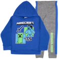 thumbnail image 1 of Conjunto de ropa Minecraft para niños, pantalones de forro polar y sudadera con capucha, talla 4, 1 of 7