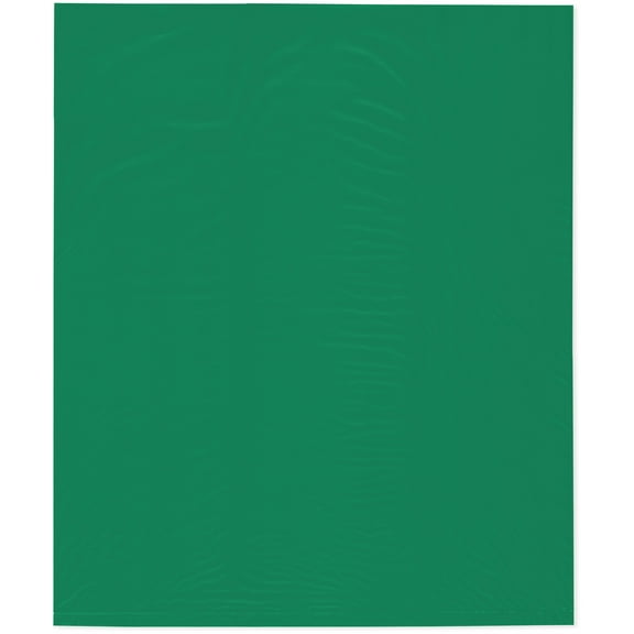 Plymor 15" x 18" (Pack of 100), Green 2 Mil Flat Open Plastic Poly Bags