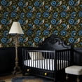 thumbnail image 4 of Peel and Stick Wallpaper Blue Birds Floral Dark Wall Mural 23.6in x 9.8ft Self Adhesive Removable Wall Paper Renter Friendly Wallpaper for Nursery Bedroom Cabinets, 4 of 8