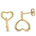 thumbnail image 1 of Miabella Double Heart Drop Earrings in Yellow Plated Sterling Silver, 1 of 4