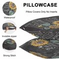 thumbnail image 5 of Retro Sunflower Throw Pillow Covers 20x20 Inch Set of 2, Spring Summer Farmhouse Floral Butterfly Waterproof Outdoor Pillow Covers, Decorative Cushion Pillowcases for Couch, Sofa, Bed, Garden, Patio, 5 of 9
